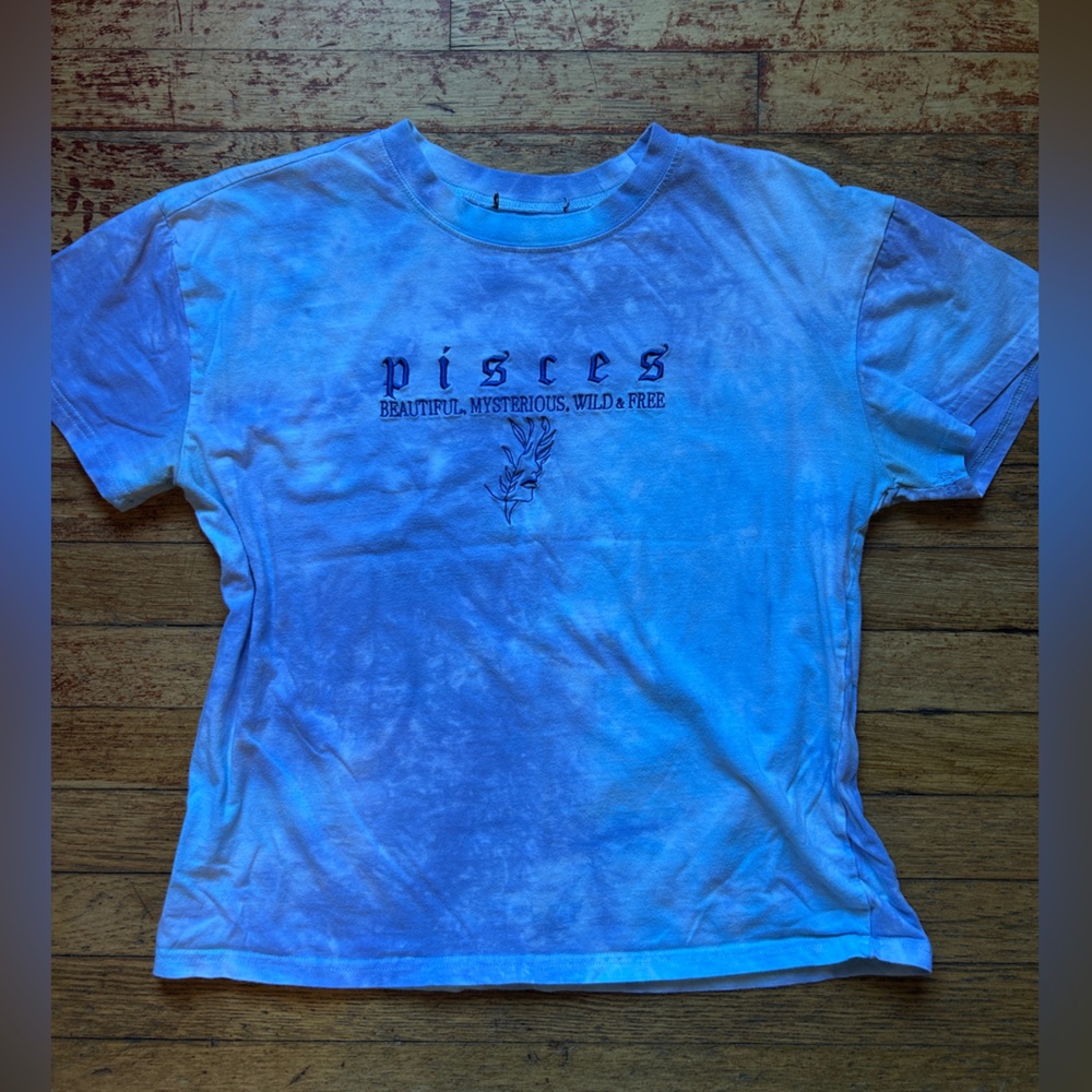 Blue and purple tie dye Pisces shirt